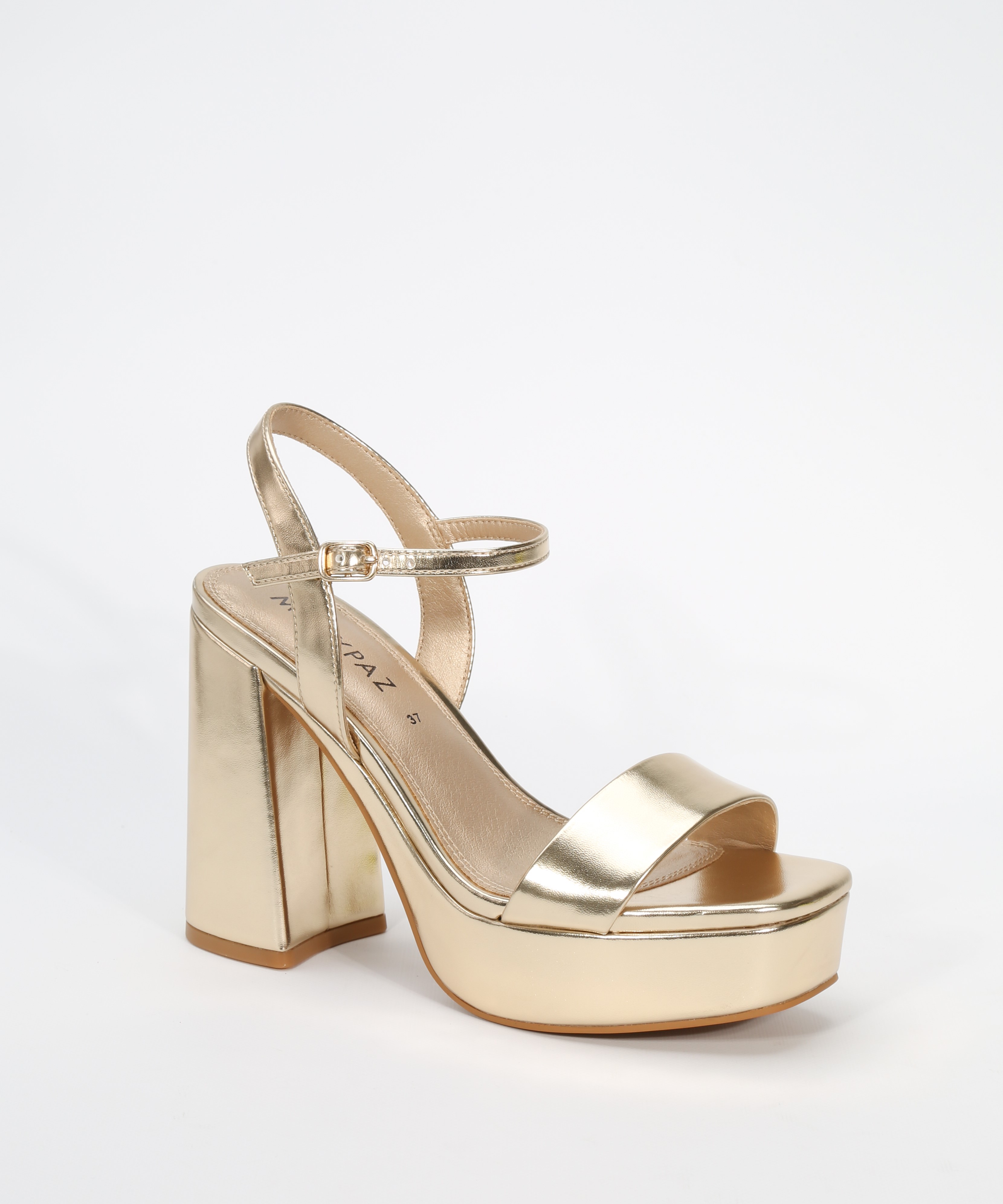 Tacón Alto Zapatos Dorados Tacon Marypaz Fiesta Marypaz Sandalias
