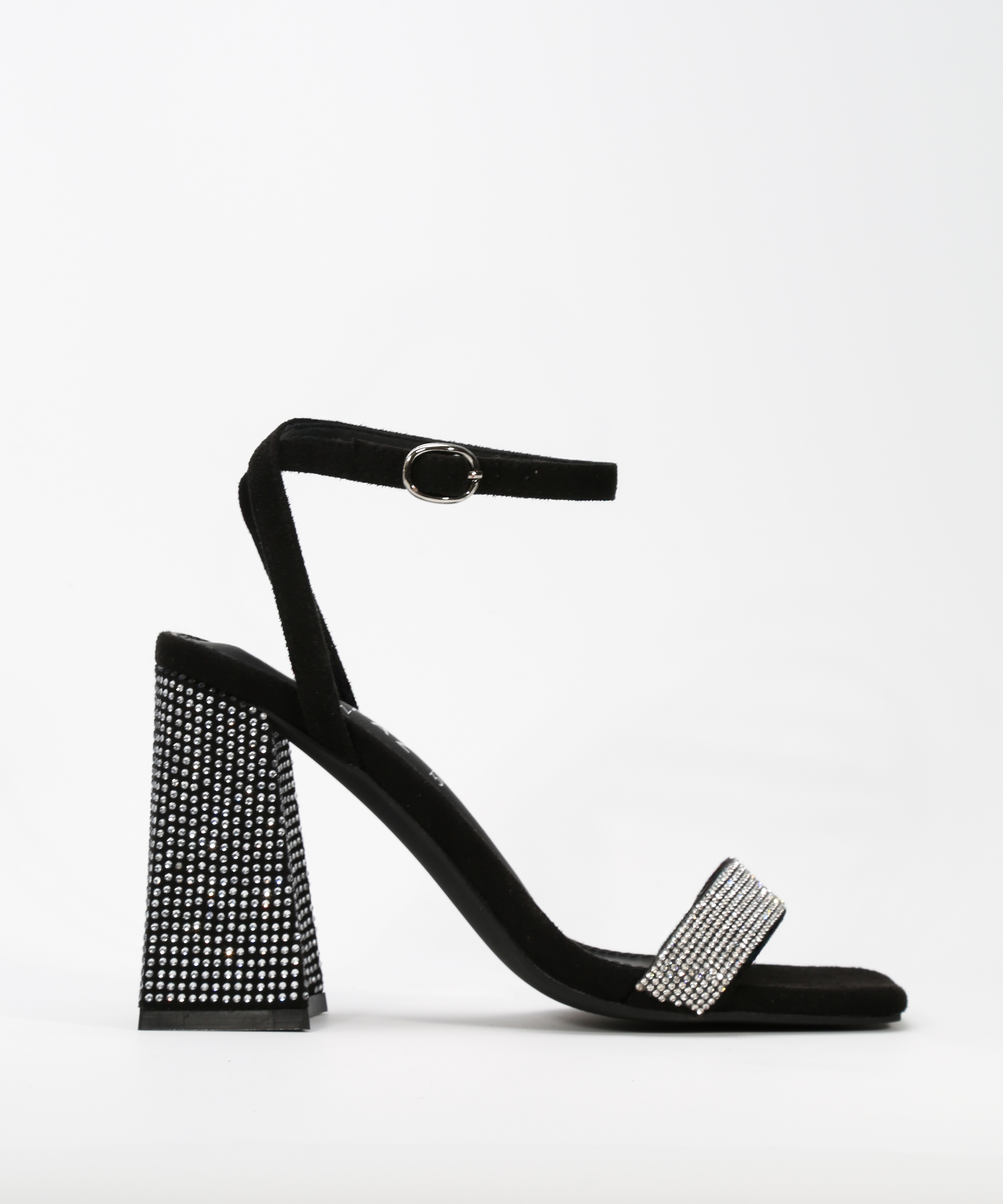 Tacón Sandalias Con Strass Sandalias Plateadas Tacón Alto Fino De