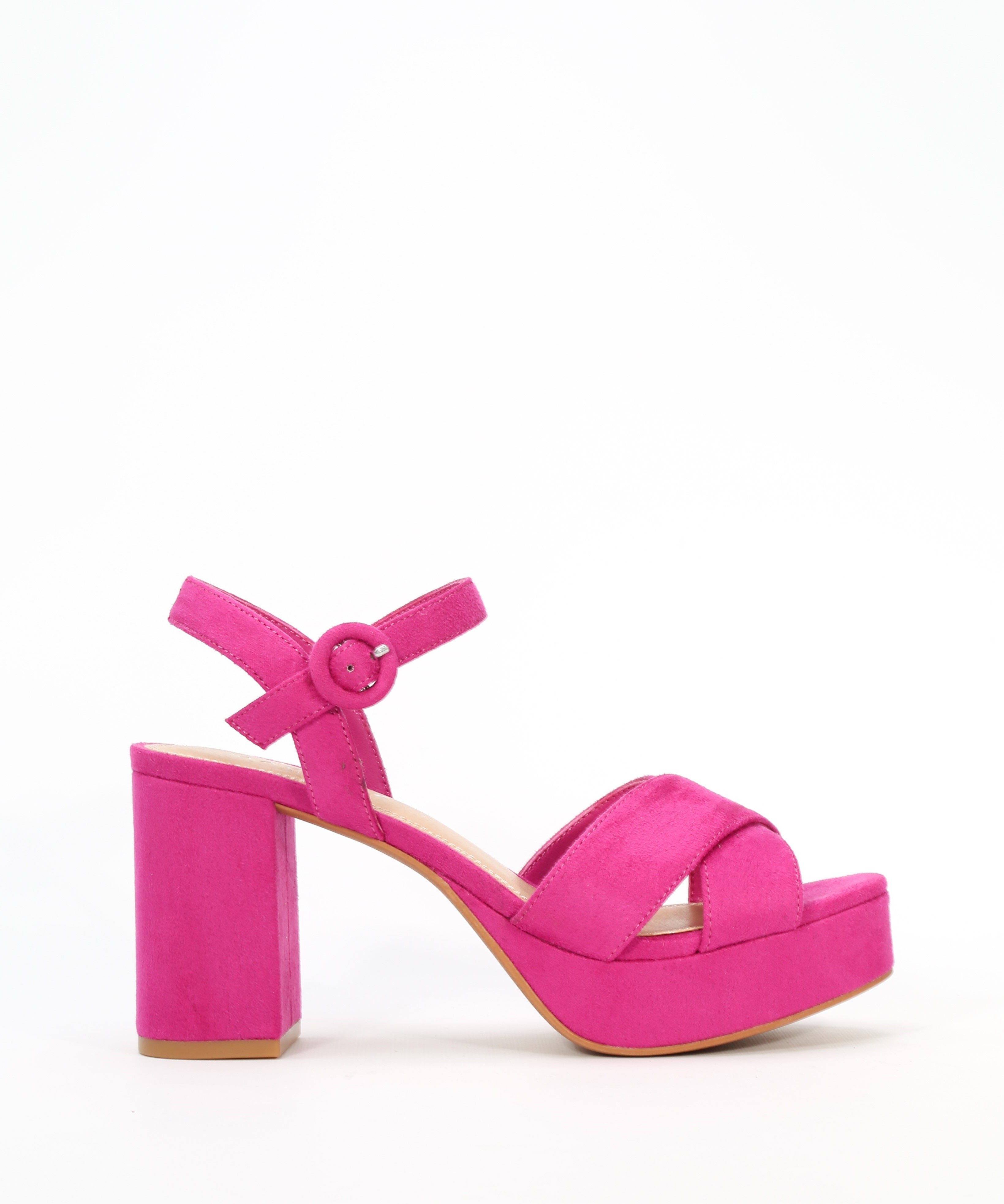 Buganvilla Sandalias Tacon Fucsia Marypaz Sandalias De Plataforma